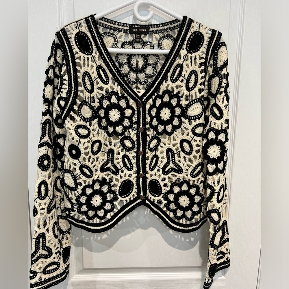 Women’s eyelet boho cardigan